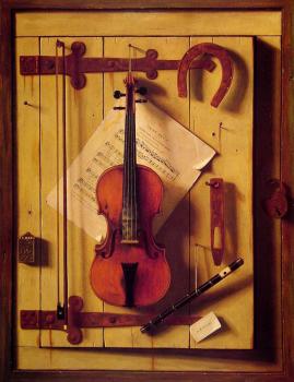 William Michael Harnett : Still life Violin and Music